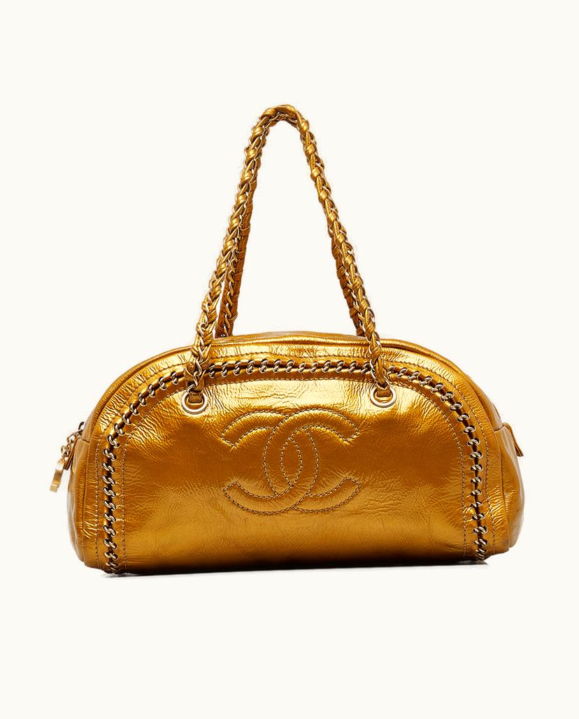 Chanel Chanel Luxe Ligne Bowler Bag Leather In Gold