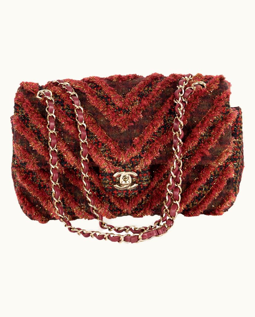 Chanel Chanel Women's Flap Bag Wool In Bordeaux