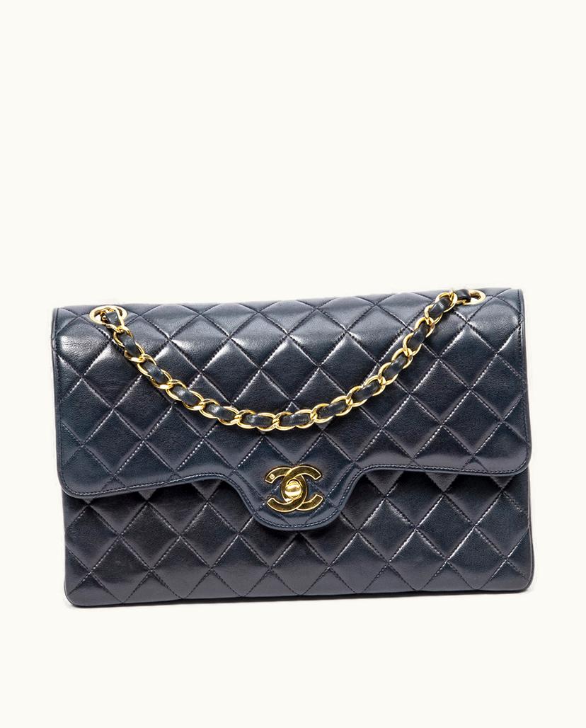 Chanel Chanel Double Flap Shoulder Bag 26 Classic Navy