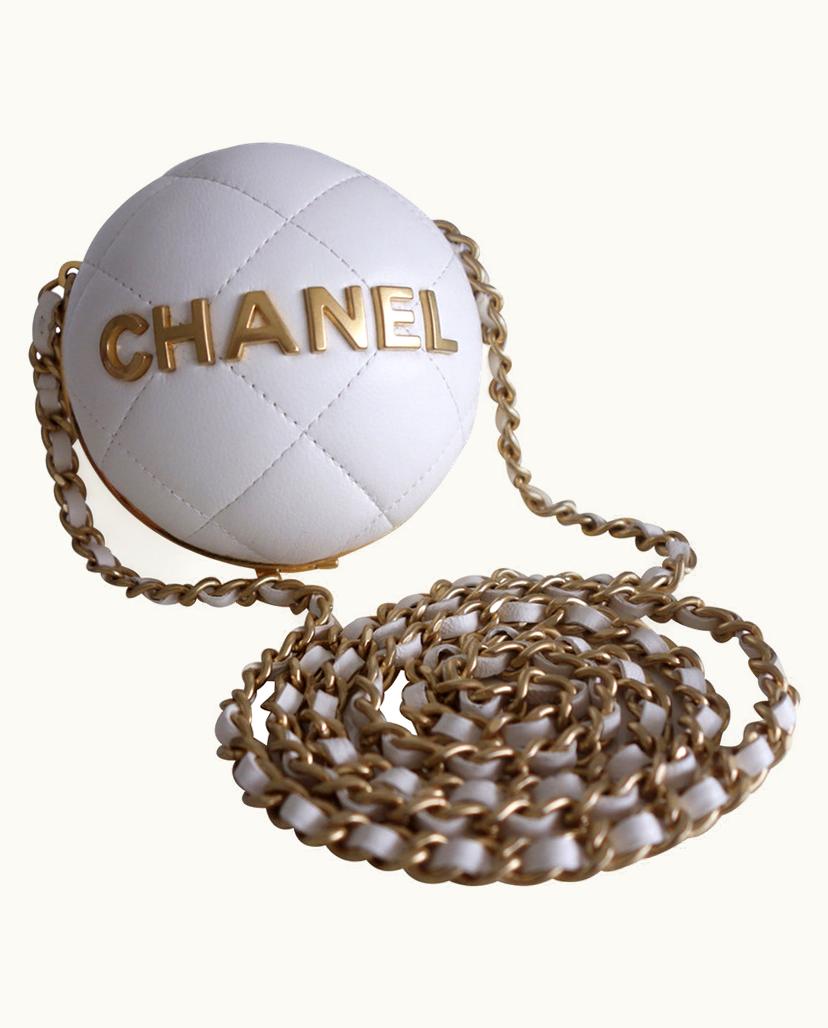 Chanel Chanel Sphere Minaudière Women's Handbag White