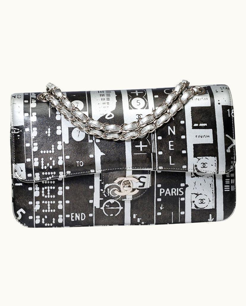 Chanel Chanel Sac Timeless Crossbody Bag Ladies Limited Edition Black & Metallic Silver