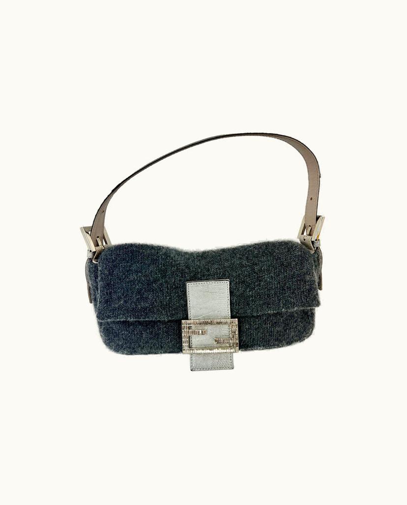 Fendi Fendi Women's Baguette Bag Wool In Grey