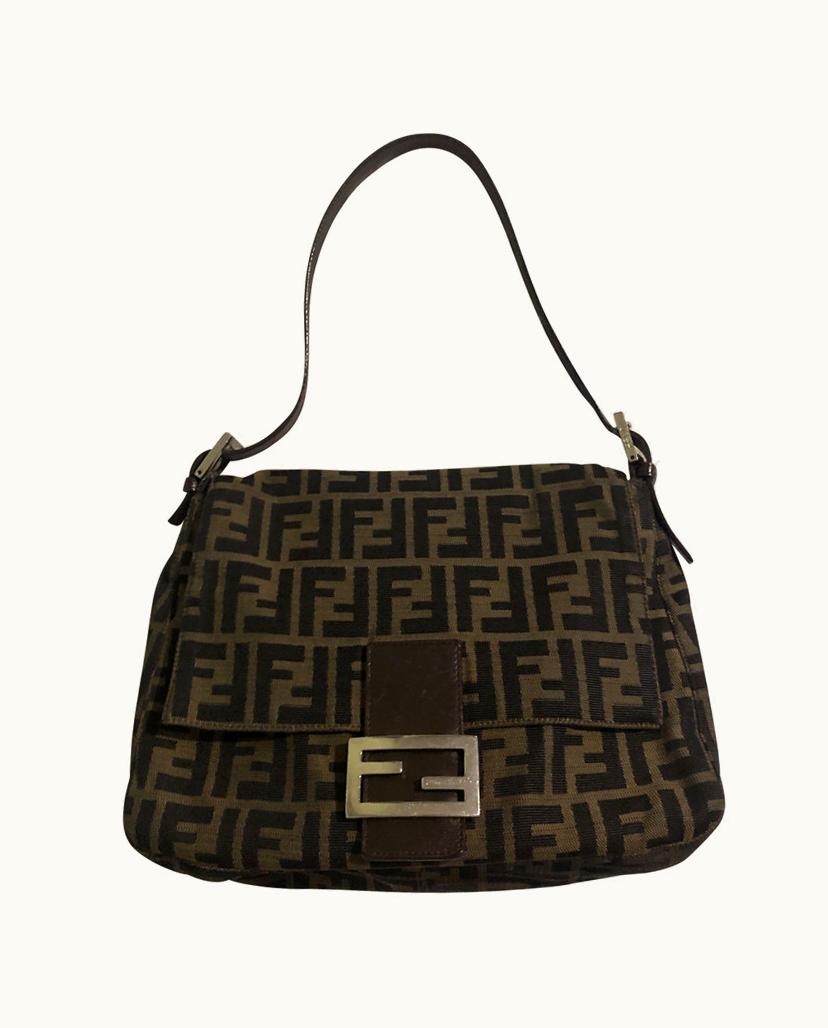 Fendi Fendi Mamma Baguette Canvas Women's Bag Brown