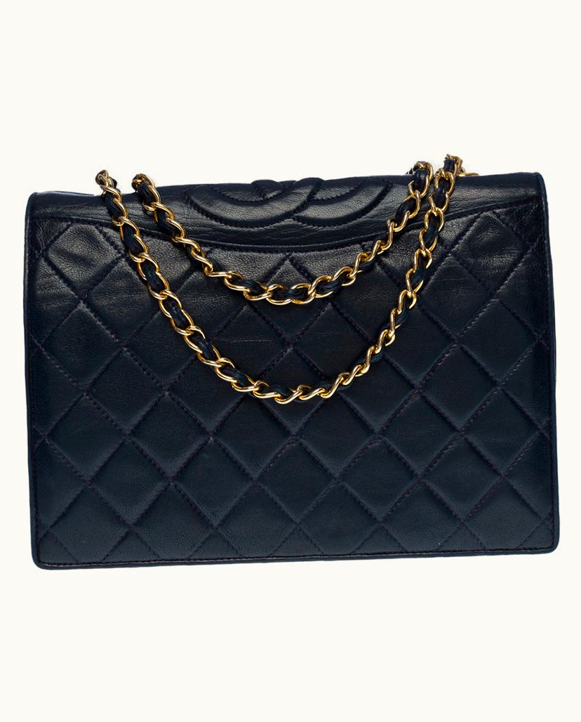 Chanel Chanel Sac Full Flap Pockets Handbag Navy