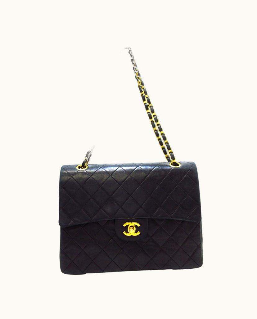 Chanel Chanel Matrasse Double-Flap Shoulder Bag Leather in Black