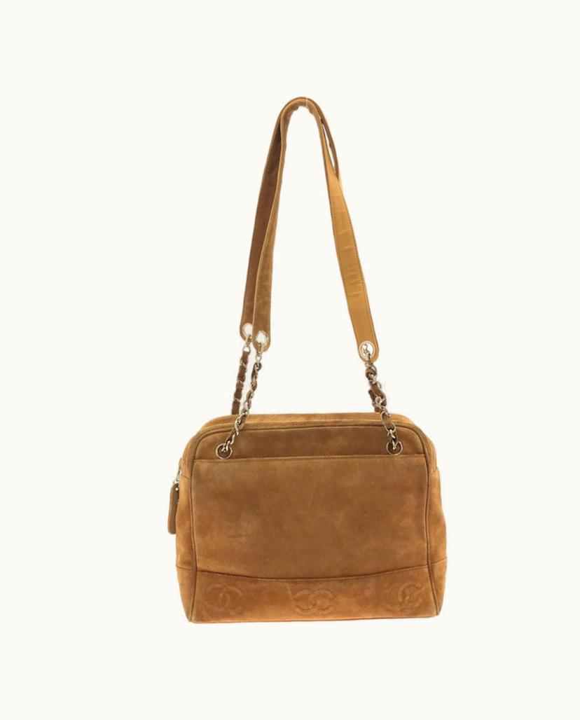 Chanel Chanel Triple Coco Shoulder Bag Suede in Brown
