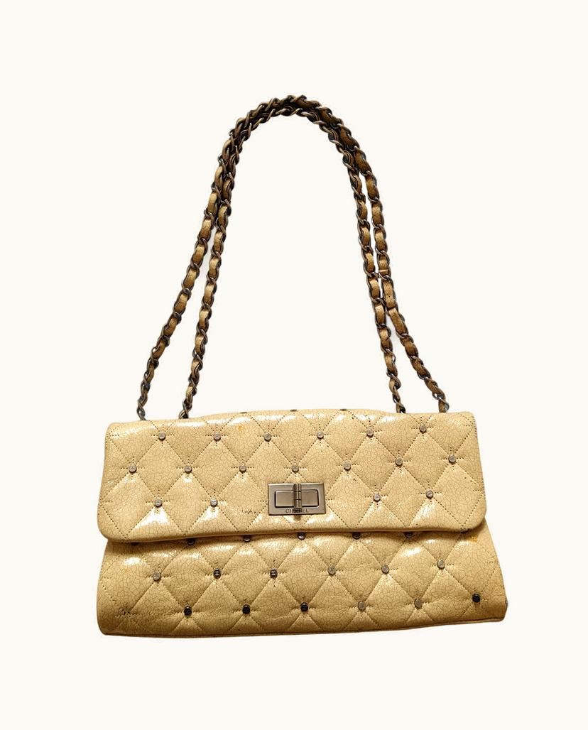 Chanel Chanel Single Flap Bag Leather Beige Vintage