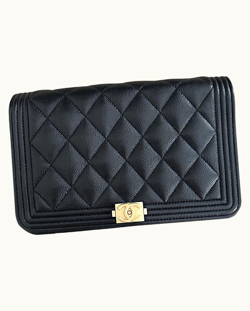 Chanel Chanel Boy Wallet On Chain Leather In Black Luxury Clutch