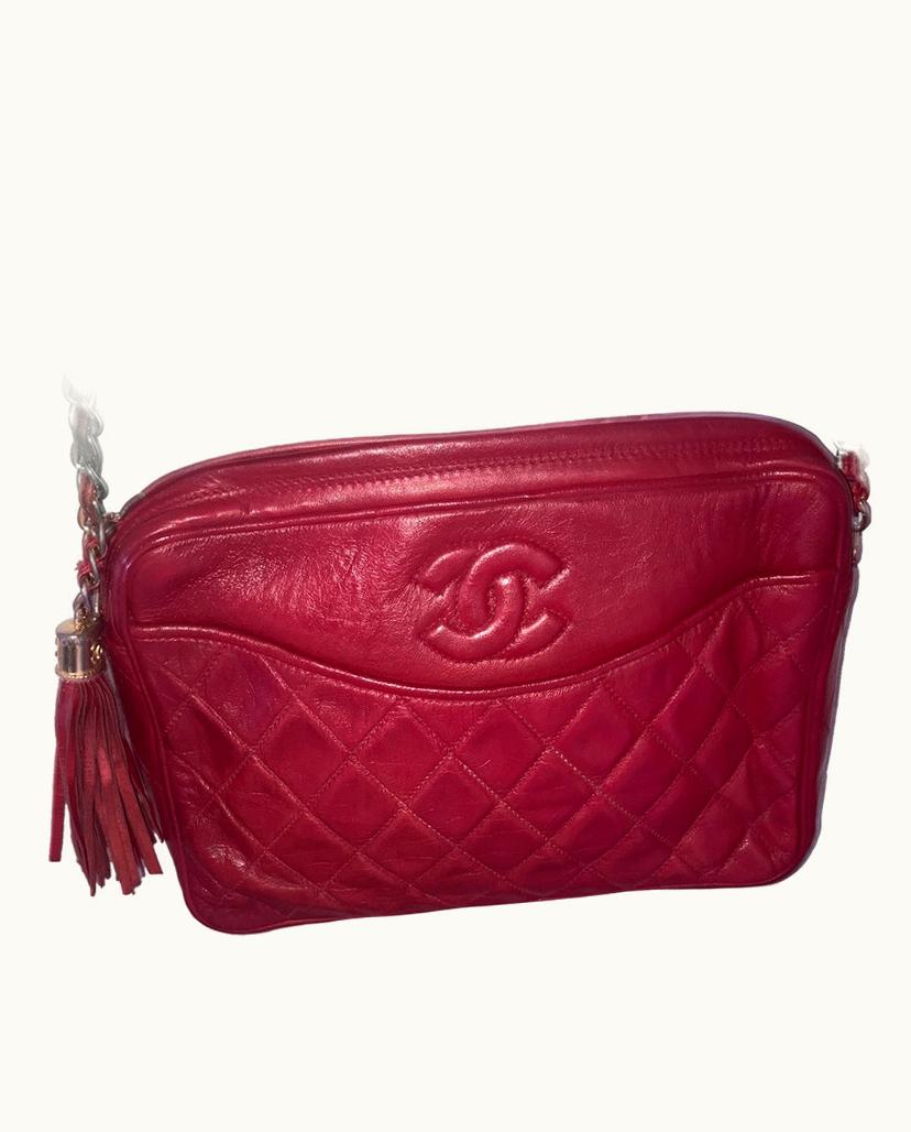 Chanel Chanel Camera Bag Women's Leather In Red