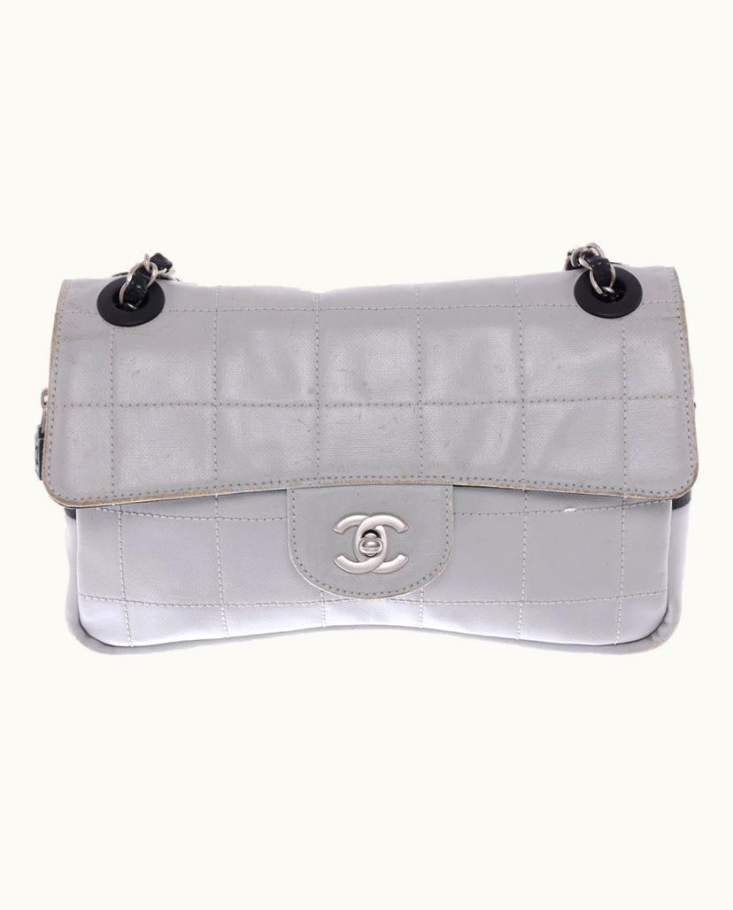 Chanel Chanel Classic Flap Shoulder Bag Leather In Grey