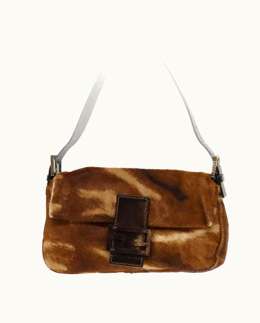 Fendi Fendi Baguette Brown Leather Shoulder Bag