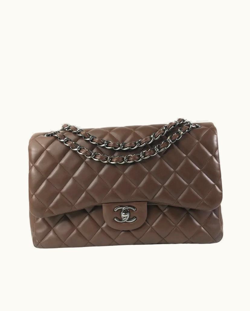 Chanel Chanel Jumbo Classic Lambskin Double Flap Shoulder Bag Brown