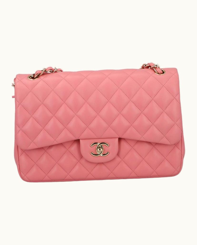 Chanel Chanel 2017 Large Classic Bag Shoulder Bag Lamb Leather Blush Pink