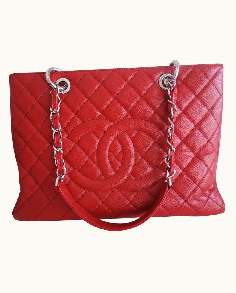 Chanel Chanel Grand Shopping Tote Handbag Red Caviar