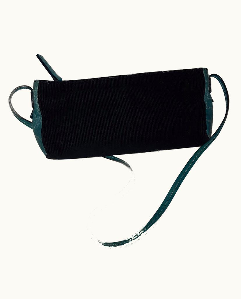 Fendi Fendissime by Fendi Baguette Shoulder Bag Leather Turquoise