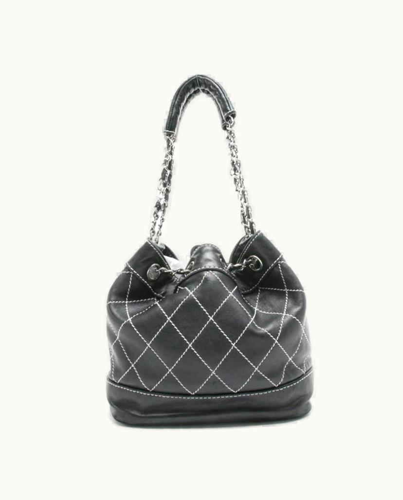 Chanel Chanel Bucket Bag Leather Handbag Black