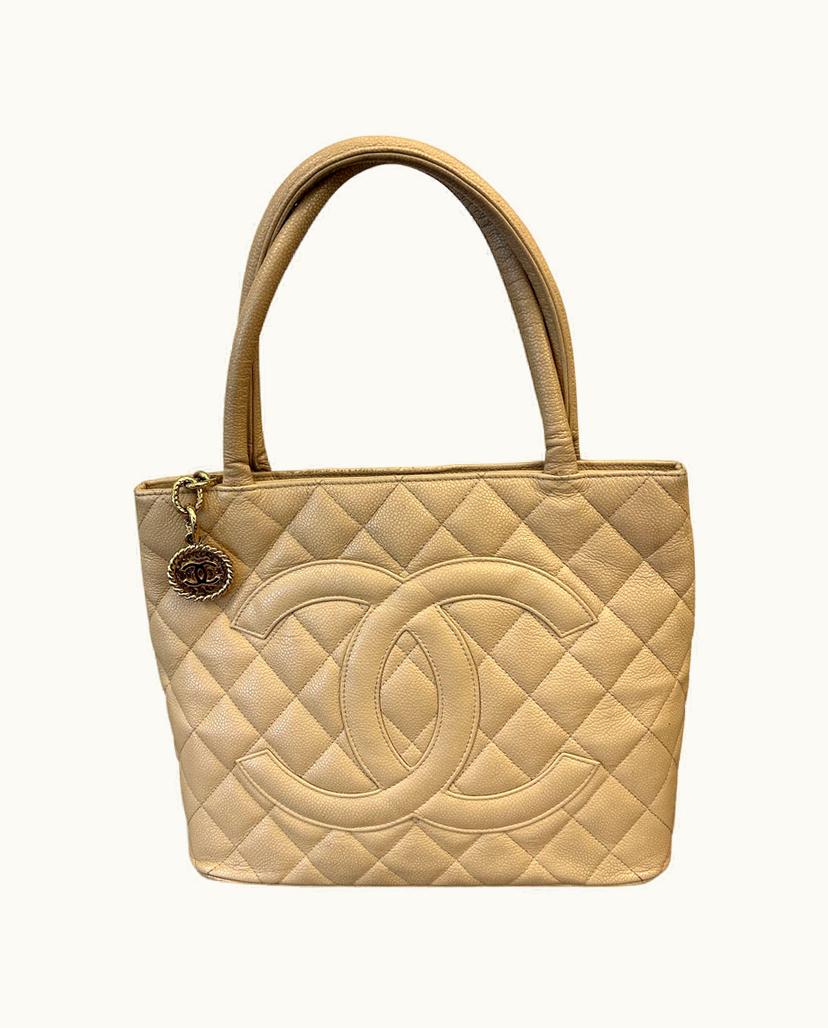 Chanel Chanel Vintage Medallion Tote Bag Beige
