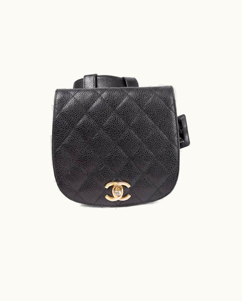 Chanel Chanel Classic Quilted Caviar Belt Bag Black