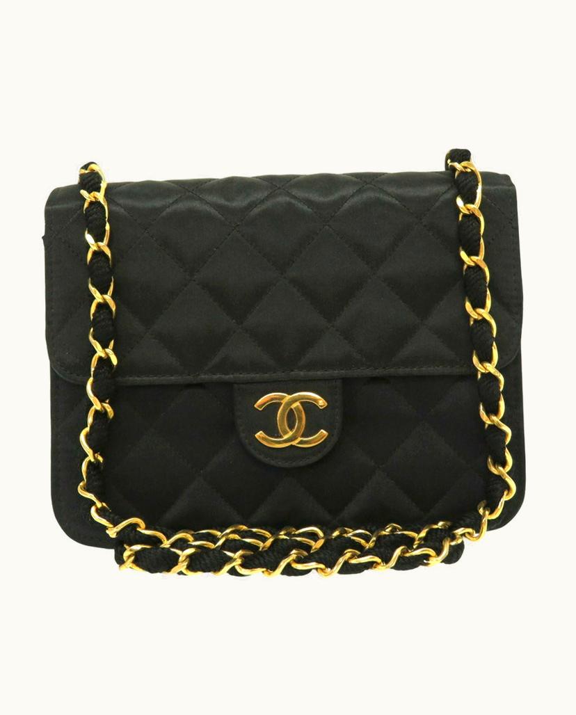 Chanel Chanel Mini Matelassé Bag Silk Black.
