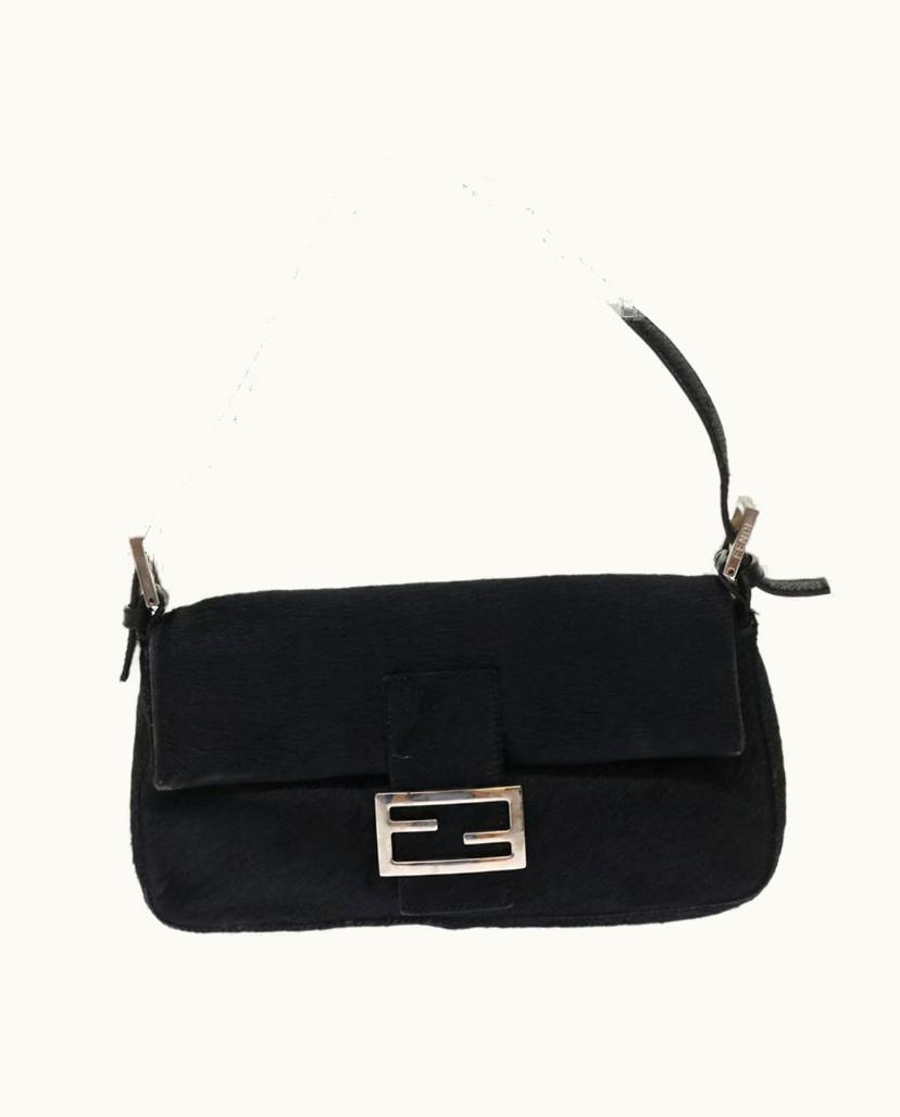 Fendi Fendi Women's Baguette Bag Fur In Black