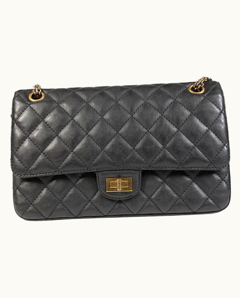 Chanel Chanel 2.55 Handbag Leather Black