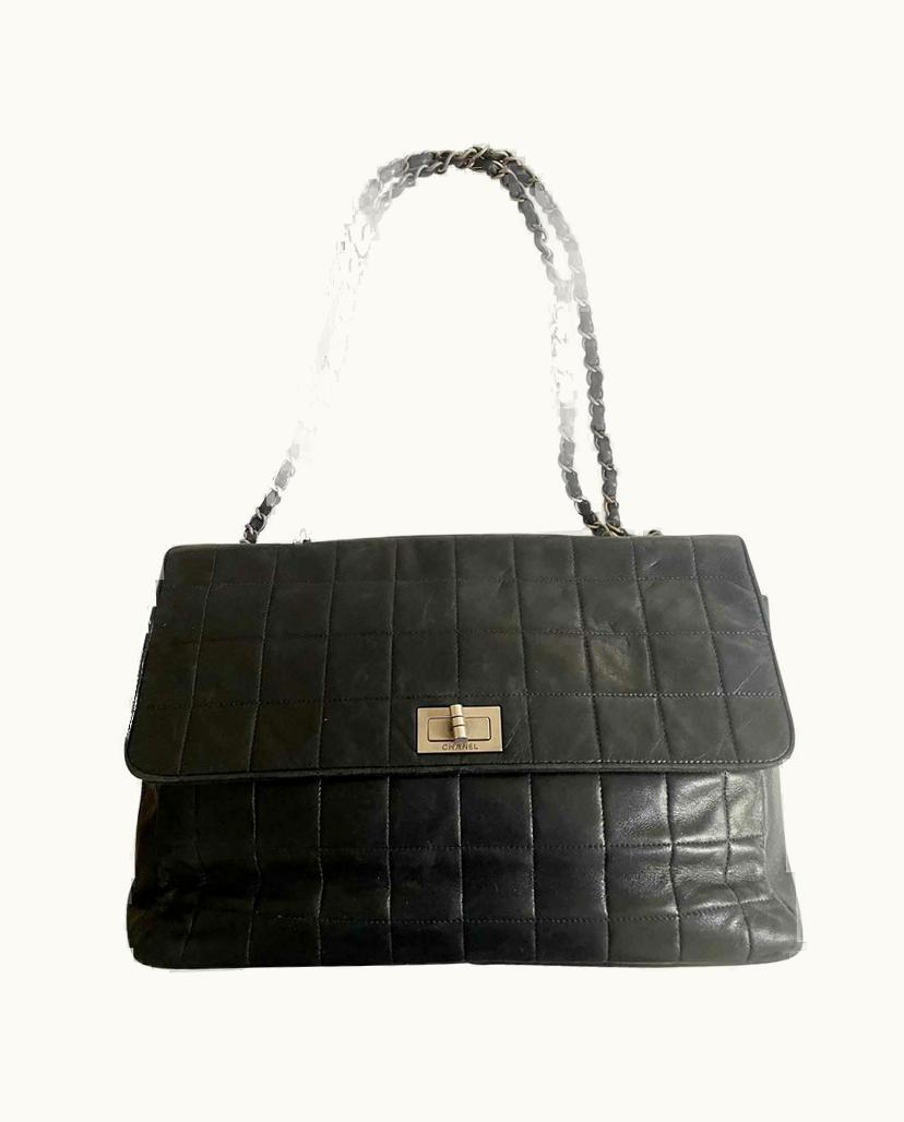 Chanel Chanel 2.55 Maxi Leather Women's Bag Black