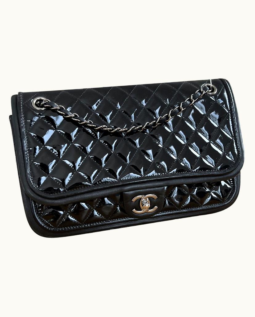 Chanel Chanel Timeless Patent Leather Shoulder Bag Black