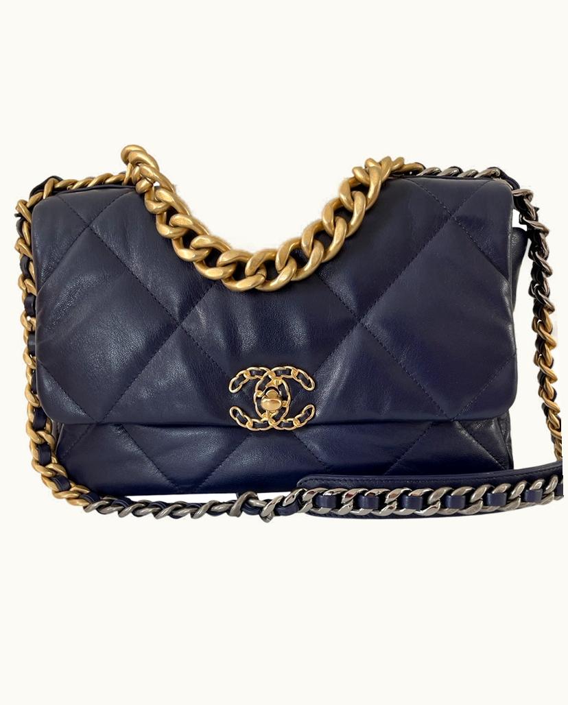 Chanel Chanel 19 Medium Bag Complete Set In Blue