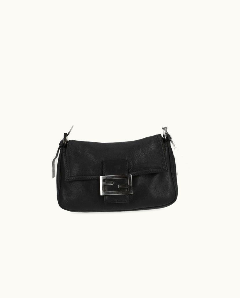 Fendi Fendi Mini Mama Baguette Shoulder Bag Nappa Leather Black