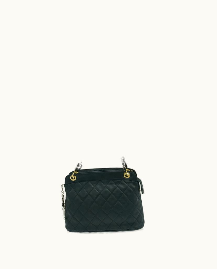 Chanel Chanel Matrasse Shoulder Bag Lamb Skin Black