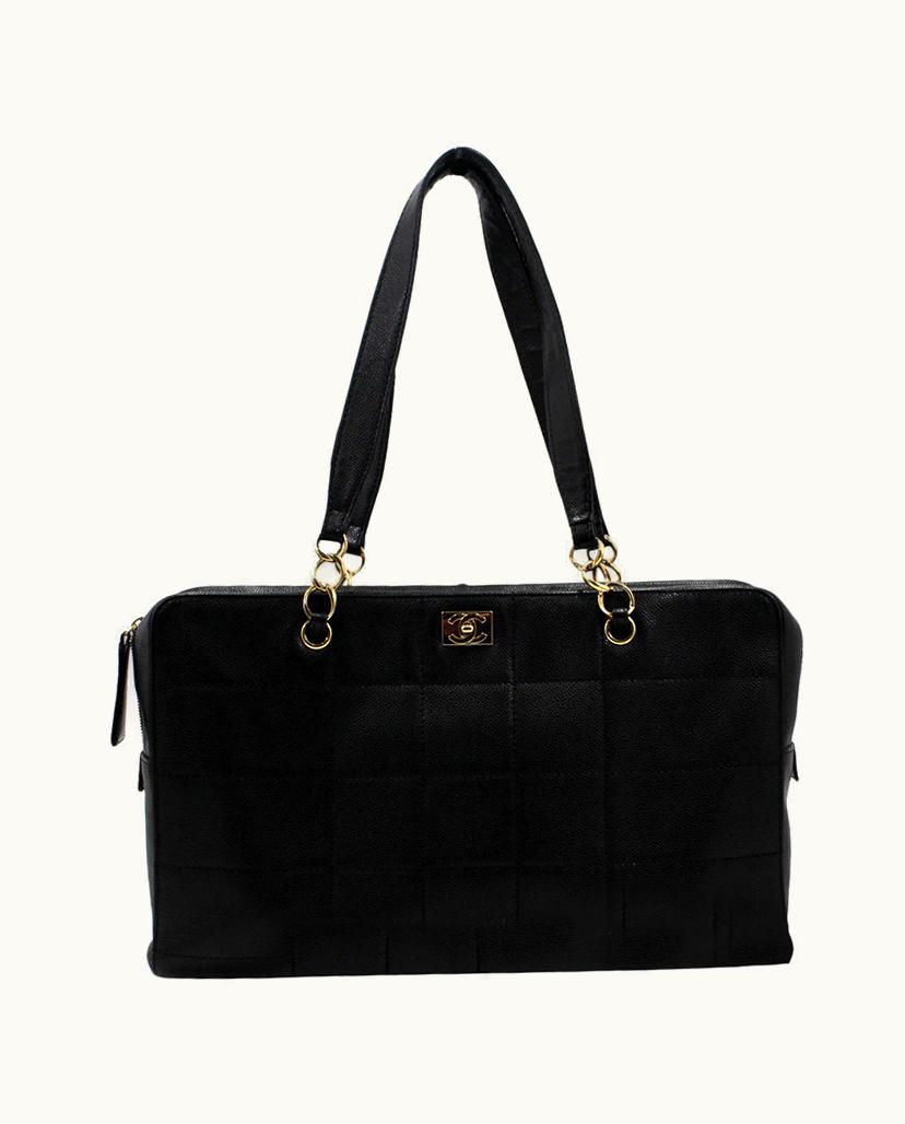 Chanel Chanel Shopper Bag Women's Caviar Leather Black