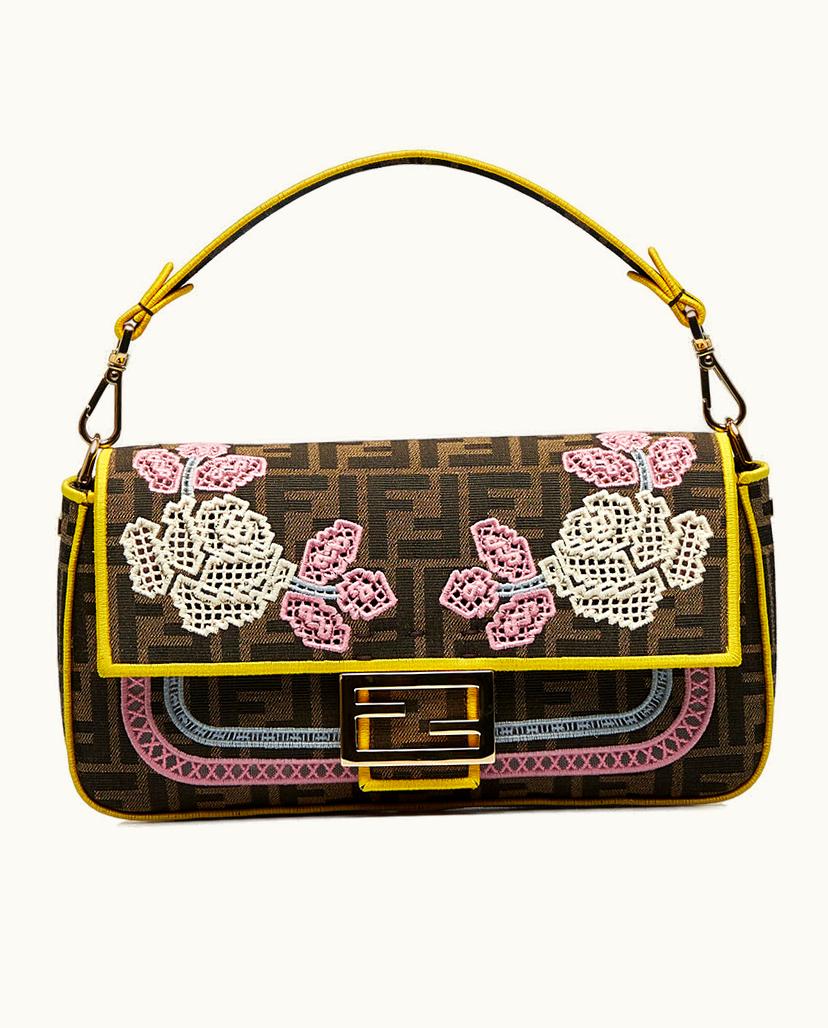 Fendi Fendi Baguette Shoulder Bag Canvas Brown x MultiMulti