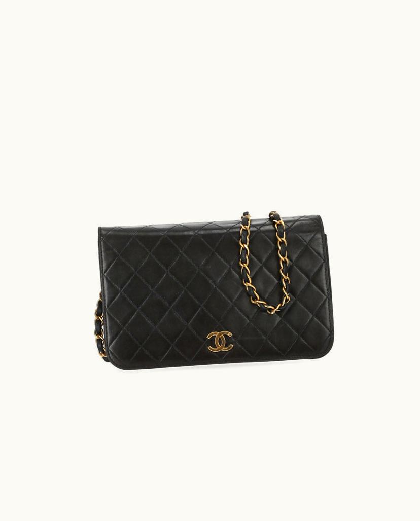 Chanel ARETROTALE CHANEL Classic Full Flap Bag Quilted Lambskin Black