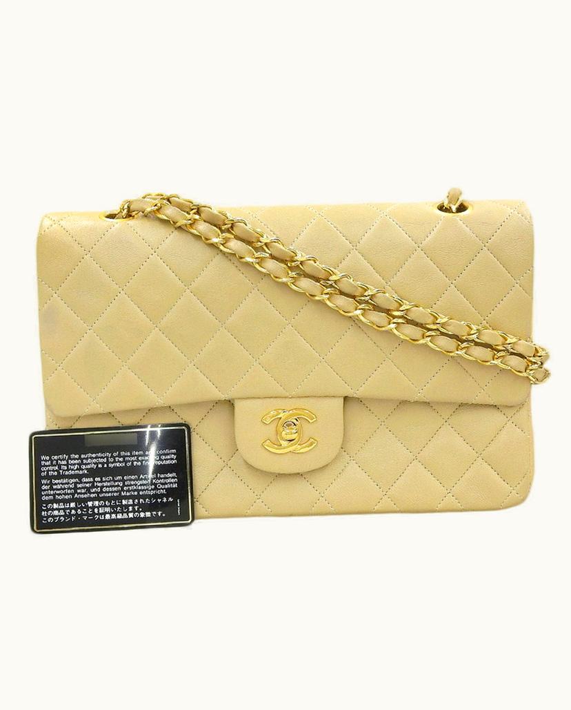 Chanel Chanel Timeless Classic Flap Bag Leather In Beige