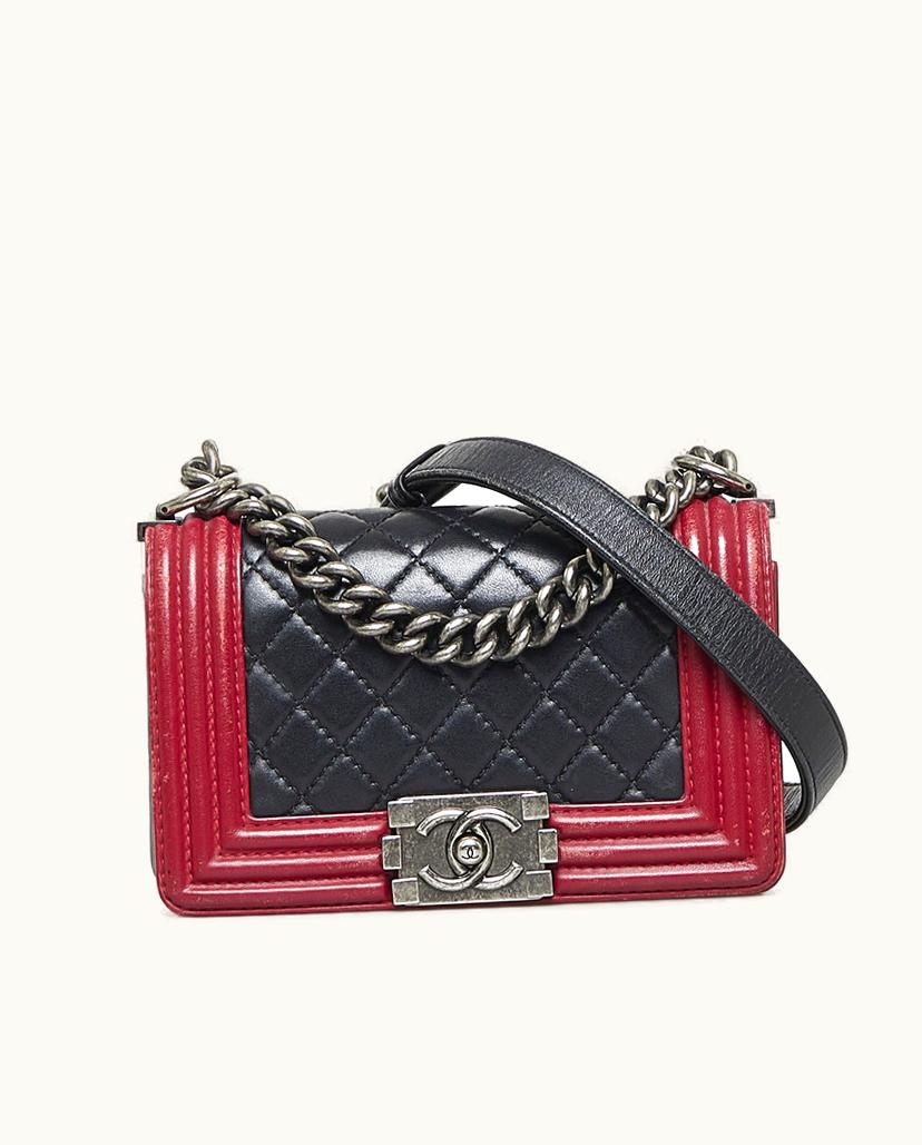 Chanel Chanel Boy Bicolor Flap Bag Leather In Black
