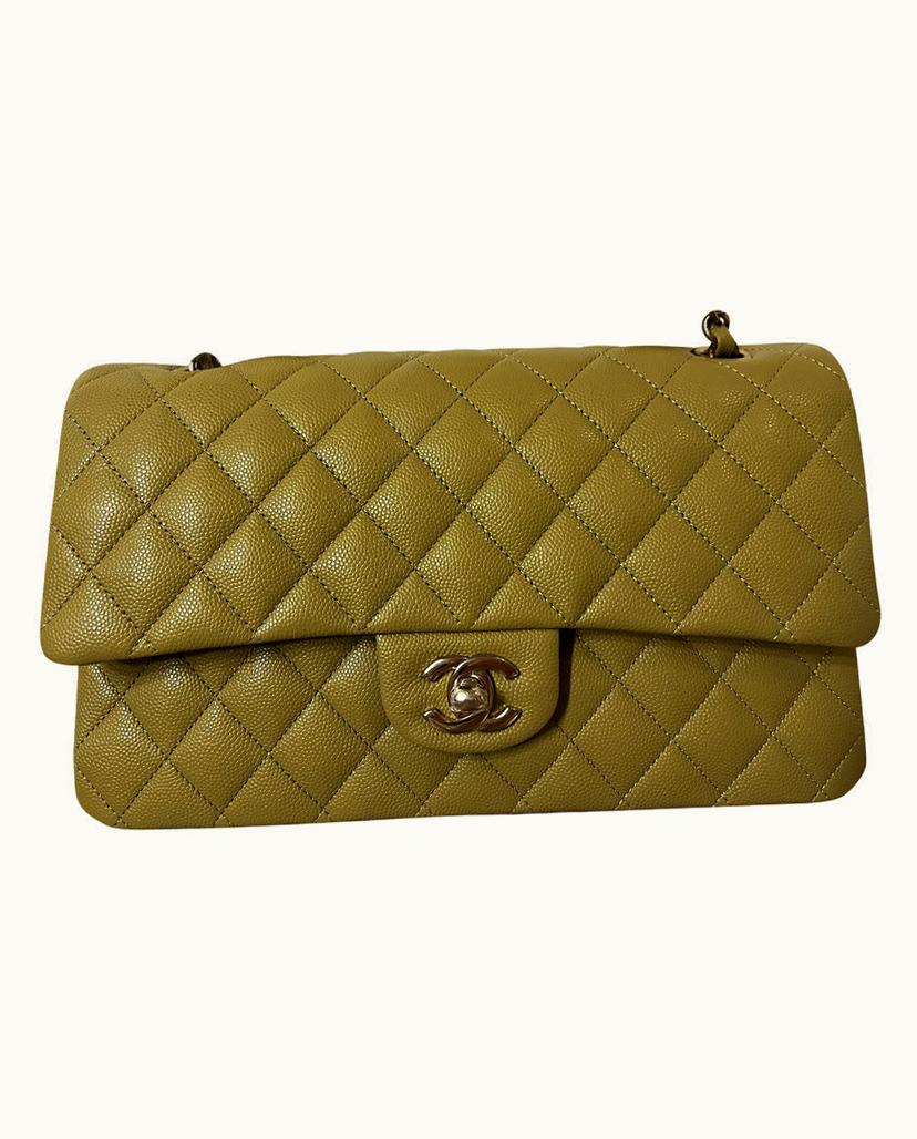 Chanel Chanel Medium Classic Double Flap Handbag Olive