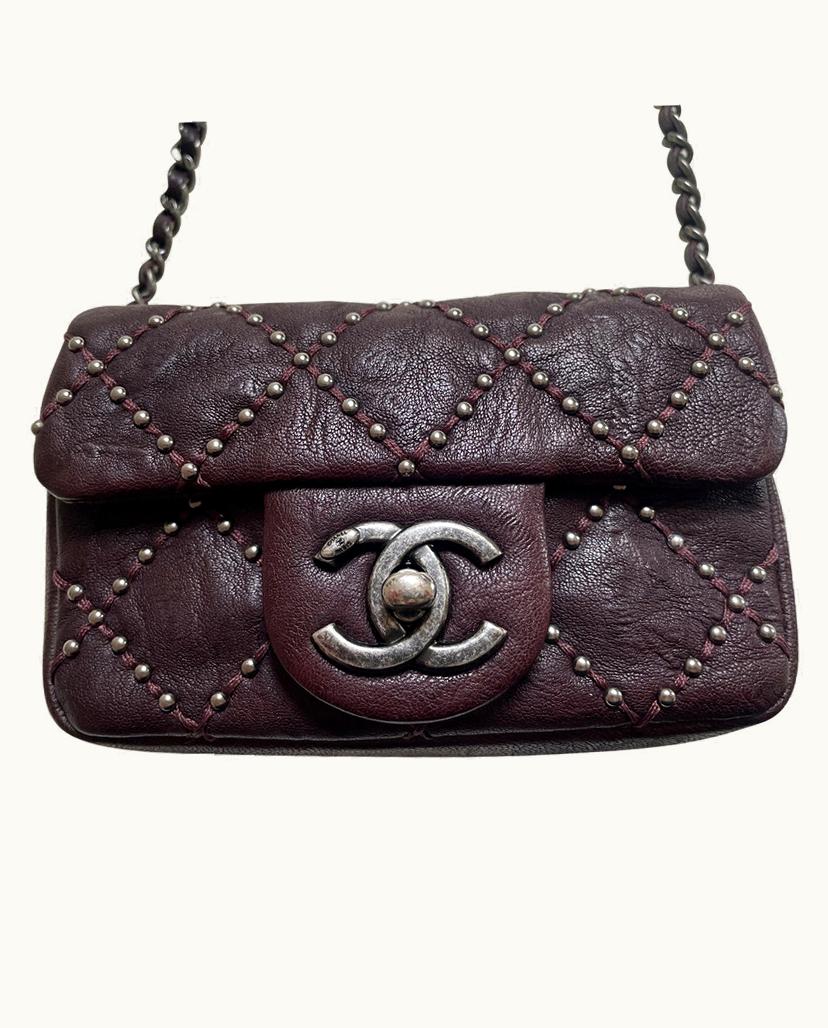 Chanel Chanel Super Mini Flap Bag Calfskin Bordeaux