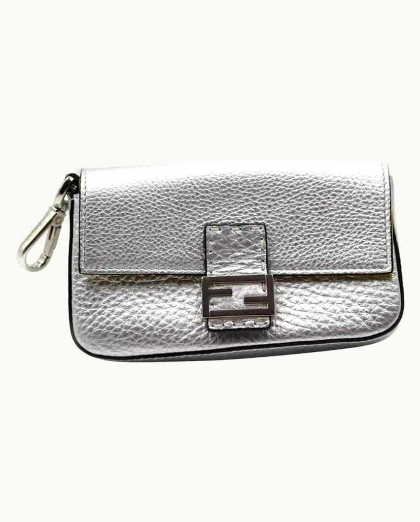 Fendi Fendi Women's Baguette Bag Leather In Silvery