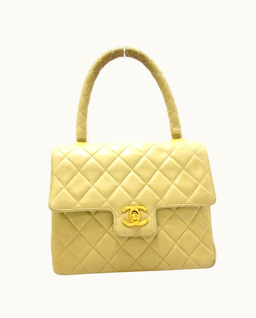 Chanel Chanel Matelassé Handbag Beige Leather
