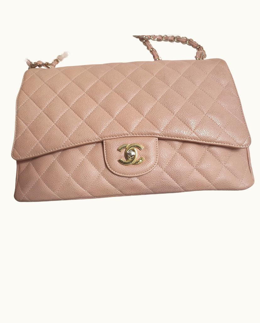 Chanel Chanel Maxi Jumbo Single Flap Bag Calfskin Powder