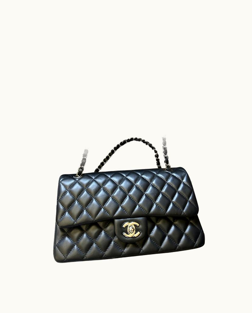 Chanel Chanel Classic Double Flap Bag Leather in Black with Silver Hardware