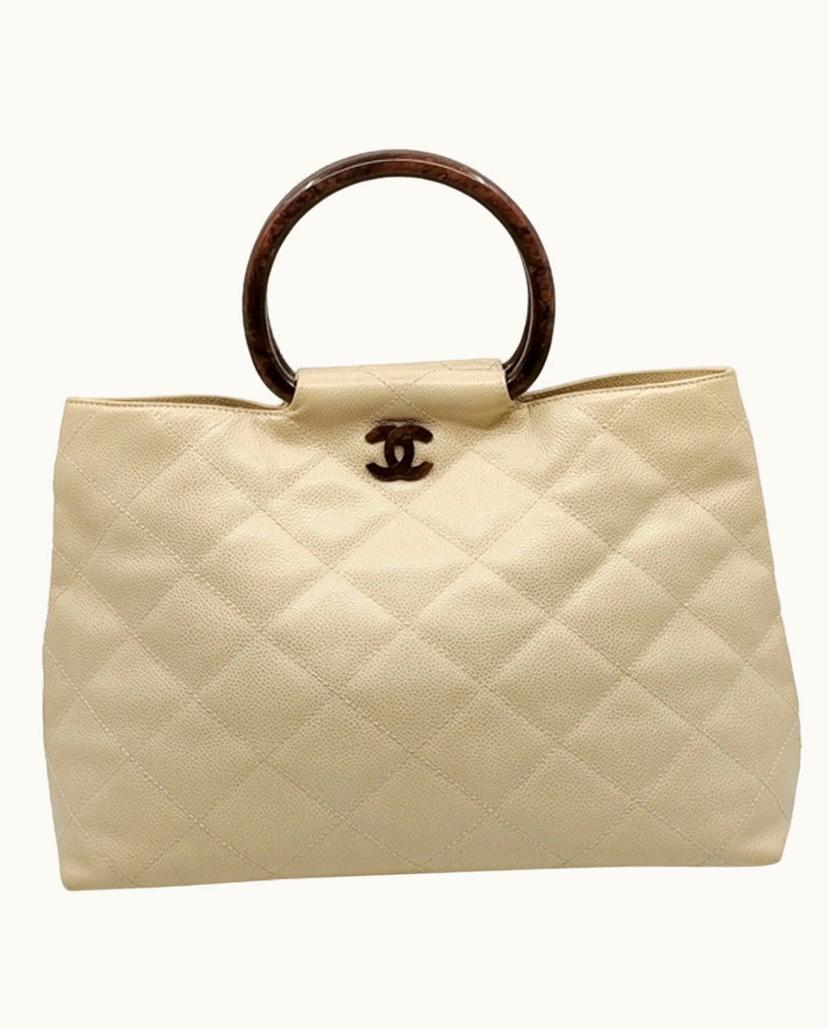 Chanel Chanel Women's Shopper Leather In Cream