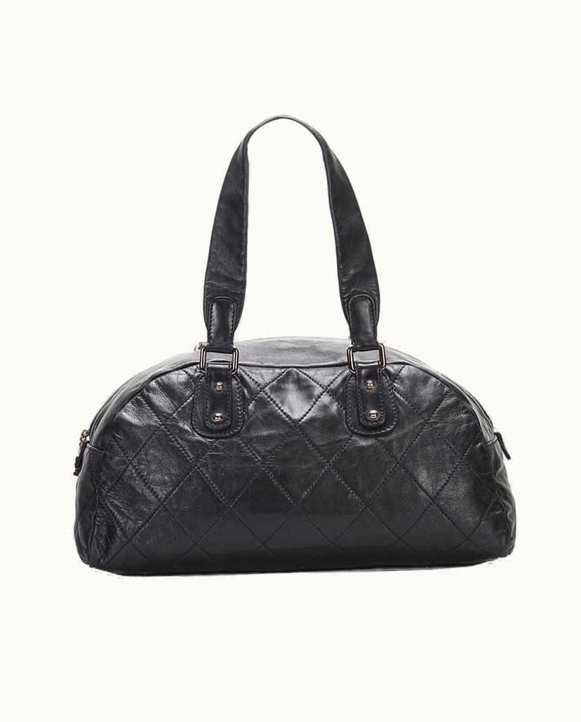 Chanel Chanel Bowler Bag Quilted Lambskin Leather Black