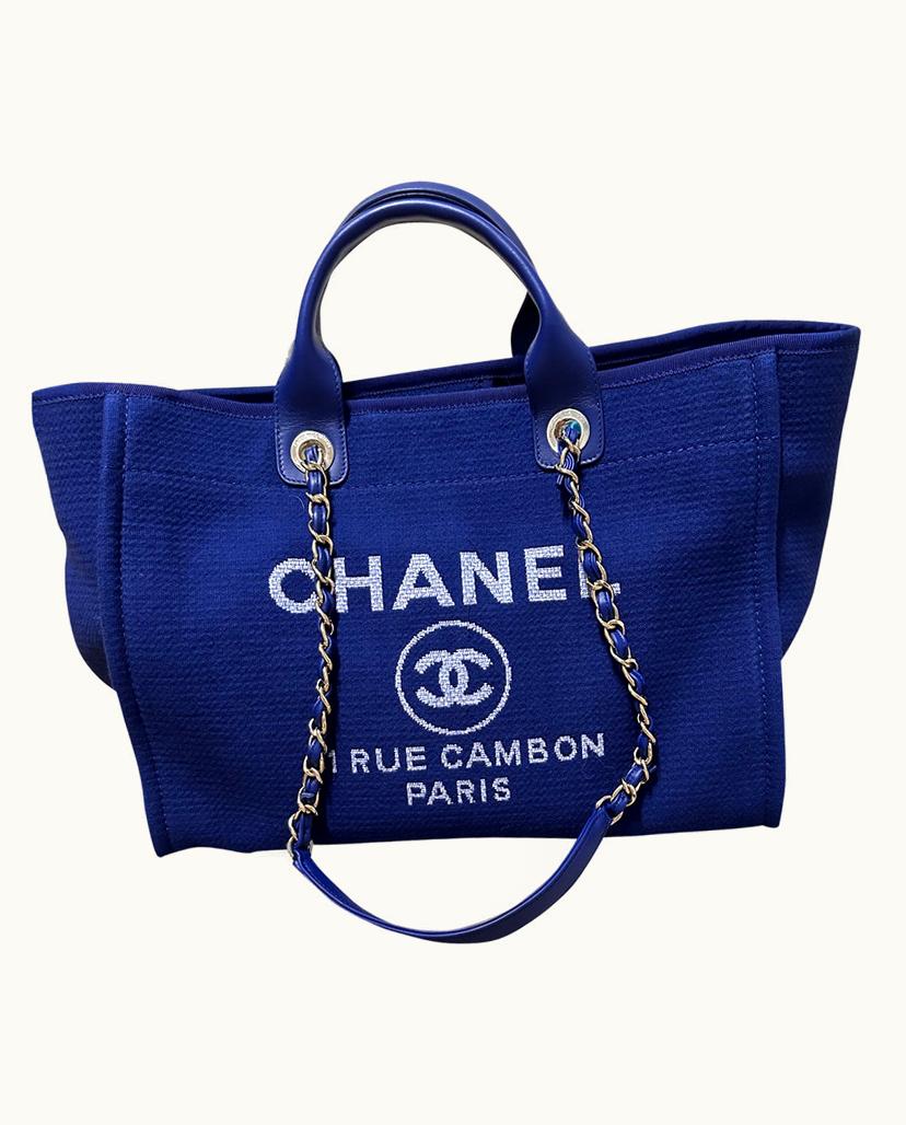 Chanel Chanel Deauville Blue Tote Bag
