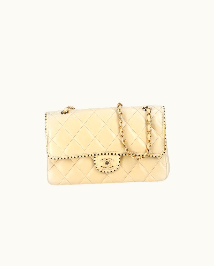 Chanel Chanel Classic Single Flap Bag Lambskin Beige