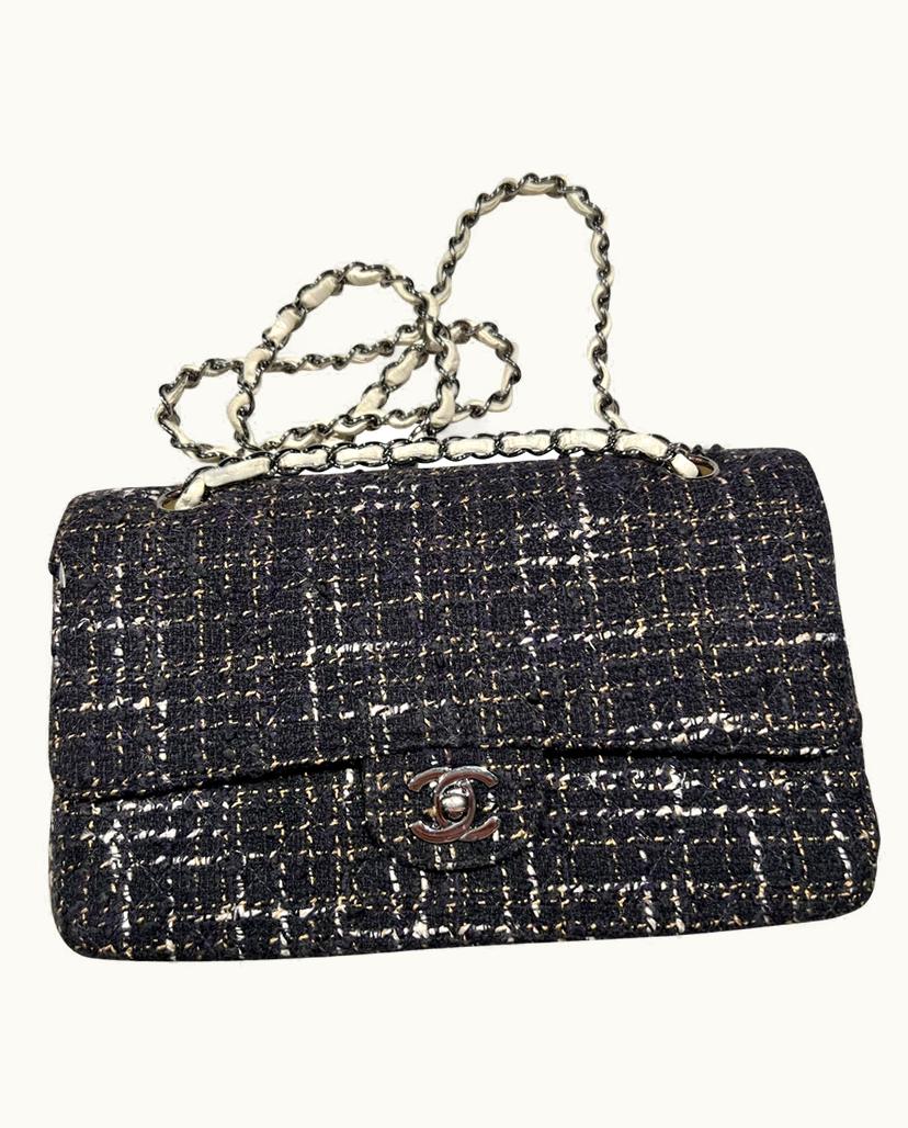 Chanel Chanel Women's Flap Bag Wool In Blue
