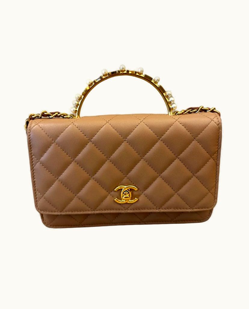 Chanel Chanel Women's Top Handle Flap Bag Leather In Nude