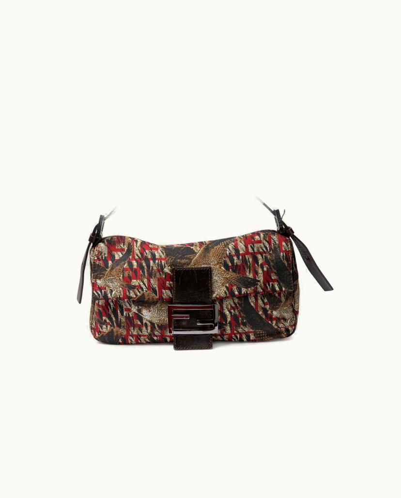 Fendi Fendi Falcon Baguette Shoulder Bag Red/Brown