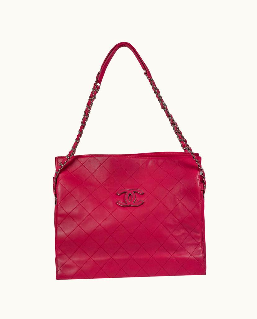 Chanel CHANEL Cabas Women's Shoulder Bag Leather In Pink