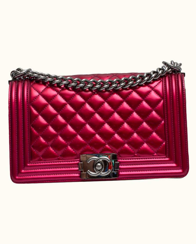 Chanel Chanel Women's Boy Bag Patent Leather In Pink